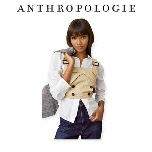 Anthropologie Eva Franco Trench Buttoned Blouse - Light Sand size 10 NWT